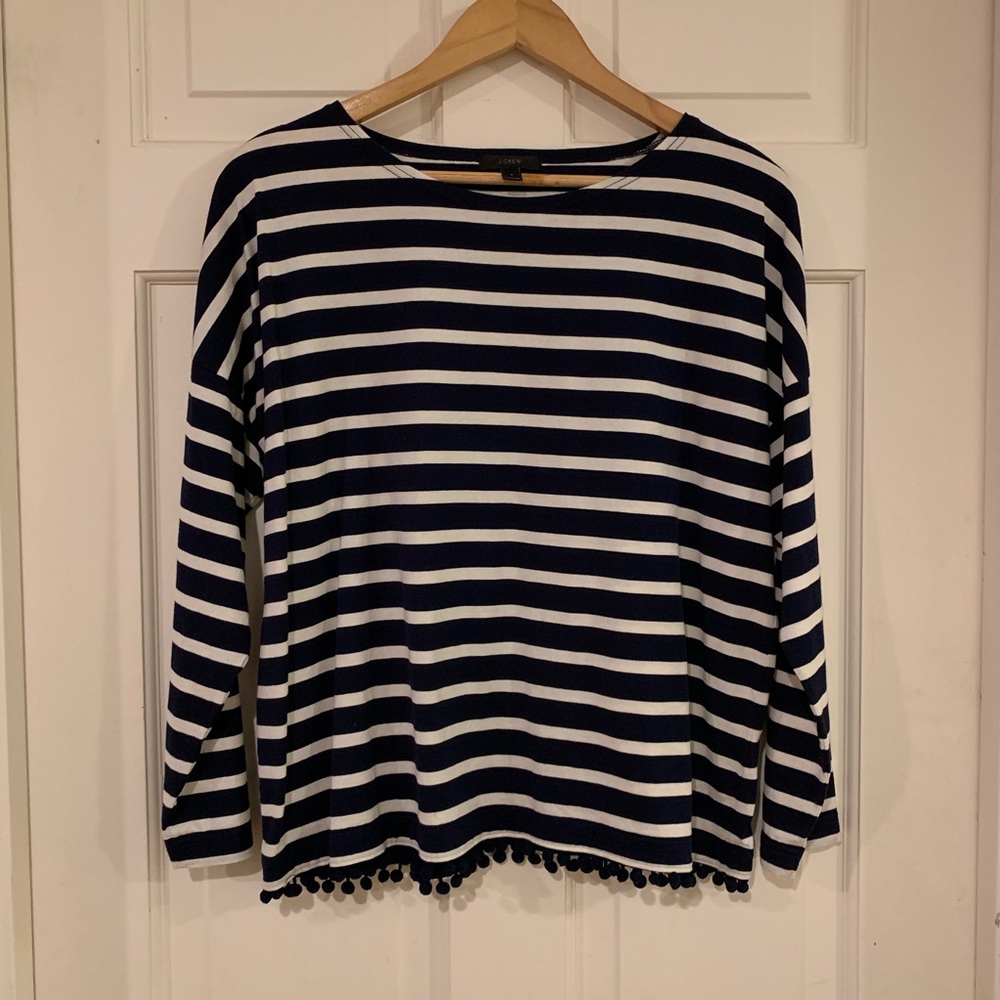 J. Crew Pom-Pom Hem Top NWOT